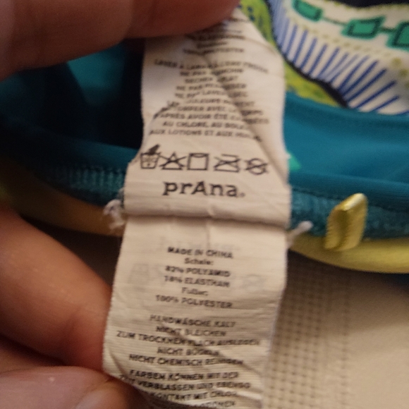 Prana swim bikini bottom skirt teal boho abstract print. Size XS - Picture 9 of 13